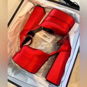 Versace Red Platform Heels